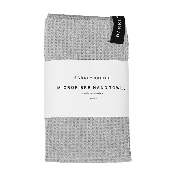 Grey Microfibre Hand Towels - 3 pack