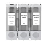 White No-Drill Wall Mounted Liquid Soap Dispenser - Set of 3