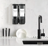 Black No-Drill Wall Mounted Liquid Soap Dispenser - Set of 3