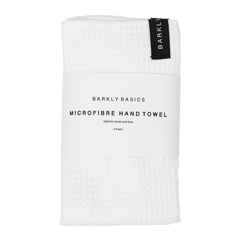 White Microfibre Hand Towels - 3 pack