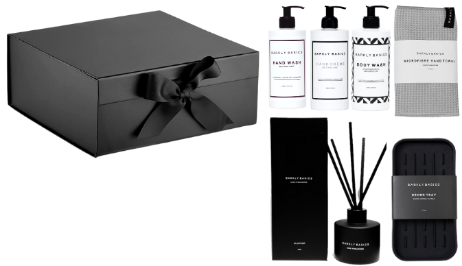 Bathroom Basics Black Gift Box