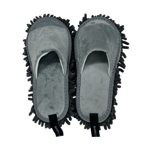 Grey Microfibre Mop Slippers