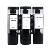 Black No-Drill Wall Mounted Liquid Soap Dispenser - Set of 3