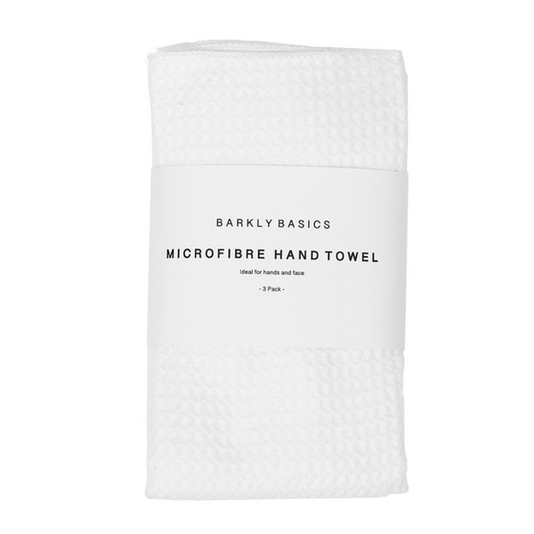 White Microfibre Hand Towels - 3 pack