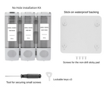 White No-Drill Wall Mounted Liquid Soap Dispenser - Set of 3