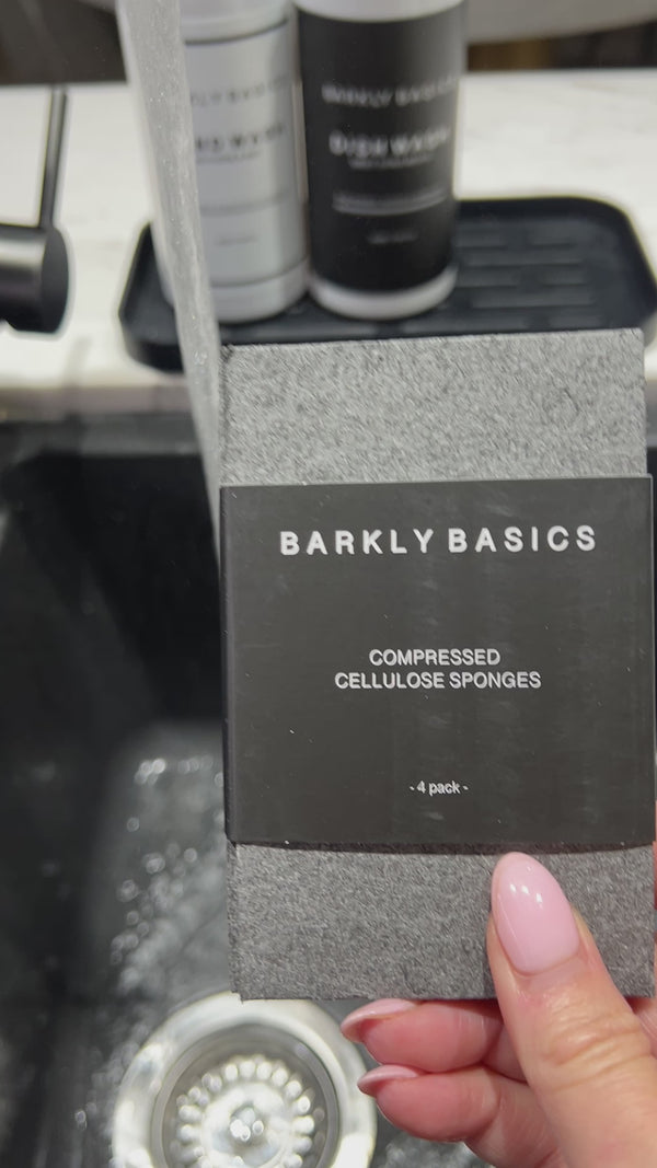 Black Compressed Cellulose Sponge -  4 pack